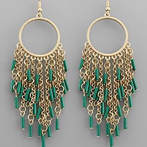 Metal Tassel Circle Earrings